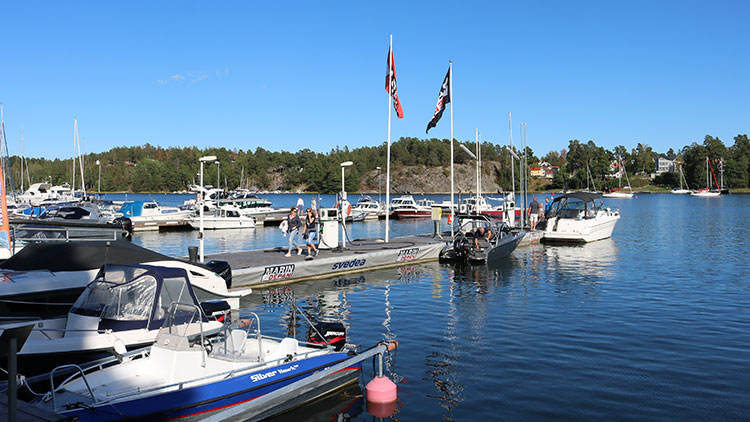 Provkörning av båtar på Marindepån Dalarö